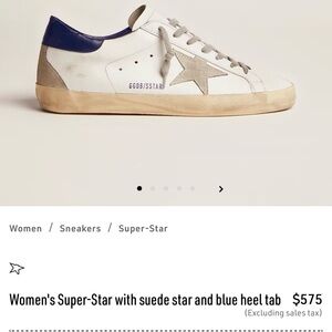 Golden Goose Women's Sneakers - White and Gray with Blue Accent